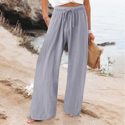 Outside Home Daily Date Pleated Thin Pants
