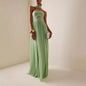Women's Pleated Tube Dress Elegance Sleeveless Large Dresses