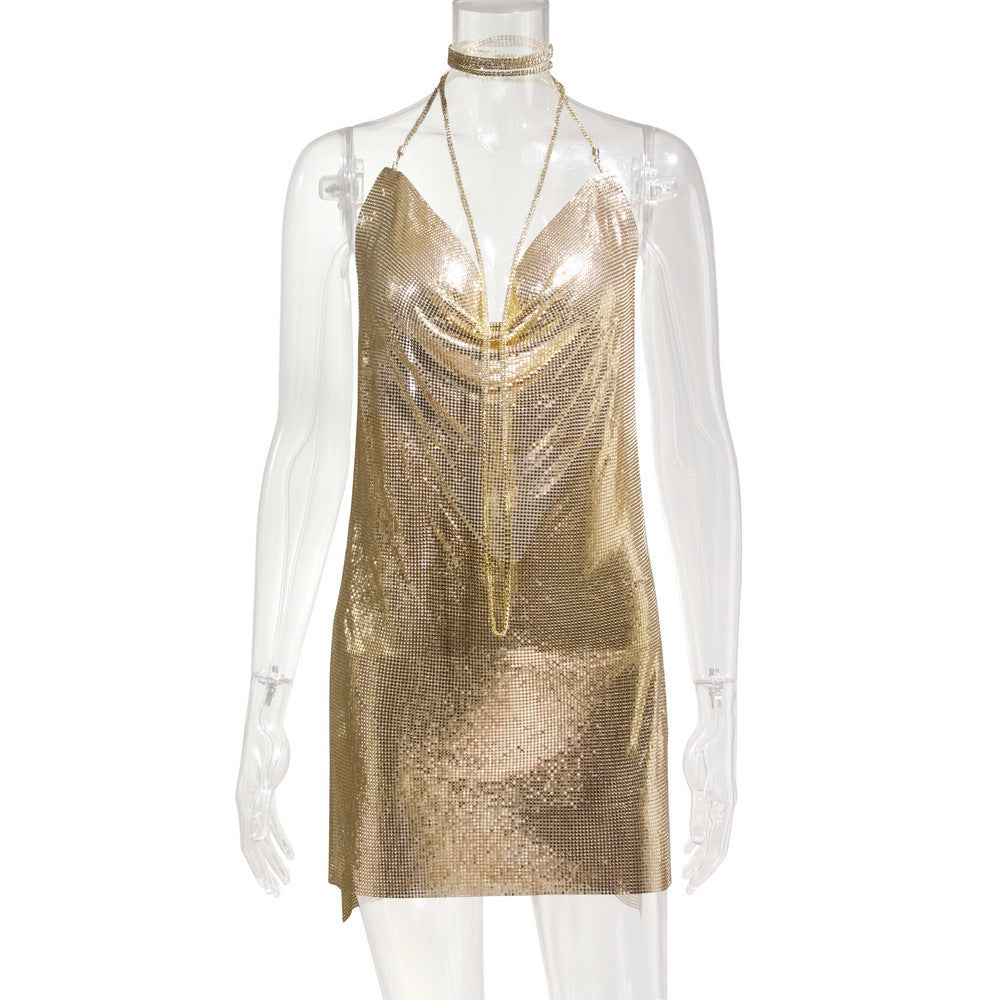 Women's Metal Sequins Sexy Sweet Spicy Style Dress Dresses