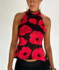 Women's Halter Elegant Sleeveless Cold-shoulder Long Irregular Tops