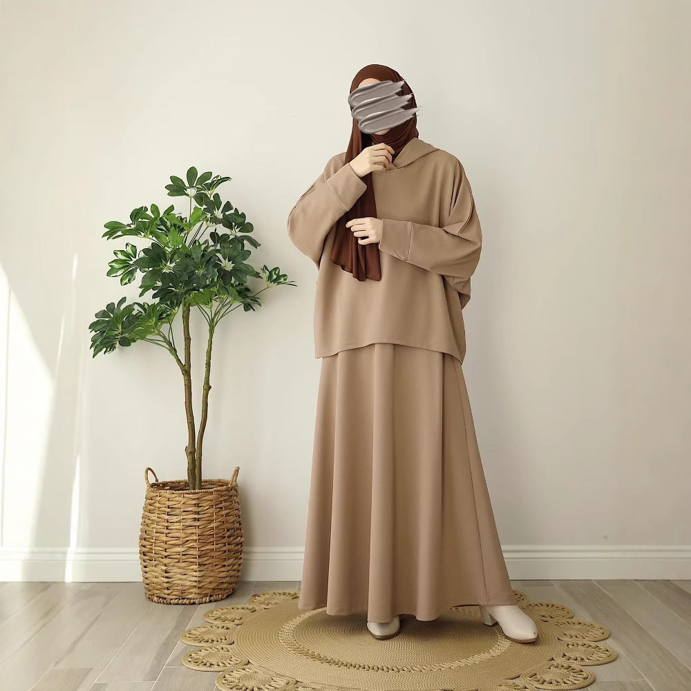 Women's Muslim Wear Solid Color Knitted Loose Tops