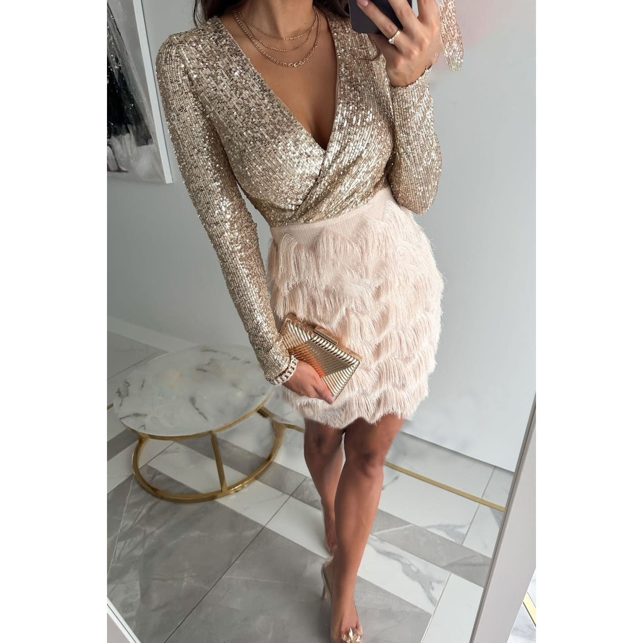 Women's Party Sequins Multicolor Dress Casual Loose Dresses