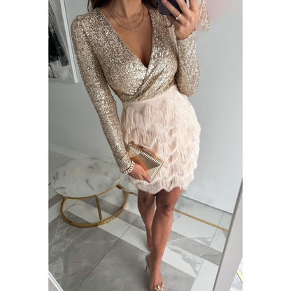 Women's Party Sequins Multicolor Dress Casual Loose Dresses