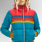 Women's Casual Hooded Printed Cotton Contrast Color Coats