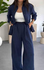 Women's Solid Color Loose Casual Wide Leg Suits