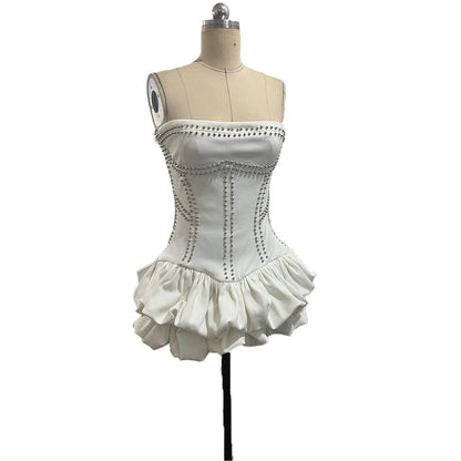 Women's Beaded Sexy Tube Dress Slim Fit Dresses