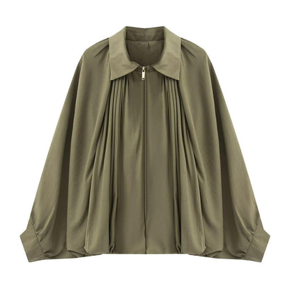 Women's Elegant Autumn Puffy Pleated Bomber Coats