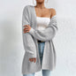 Attractive Loose Mid-length Knitted Solid Color Sweaters