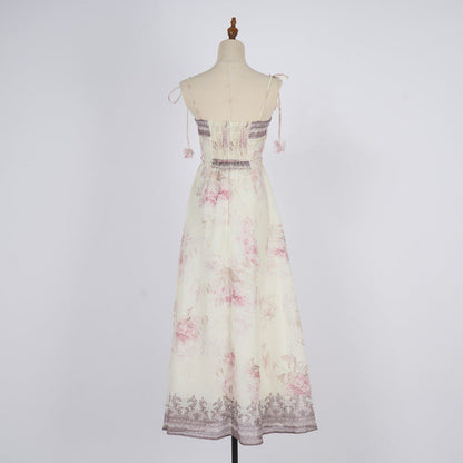 Summer Floral Print Sling Fishbone Fairy Dresses