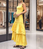 Women's Ruffled Spaghetti Straps Dress Fashion Elegant Sleeveless Party Dresses