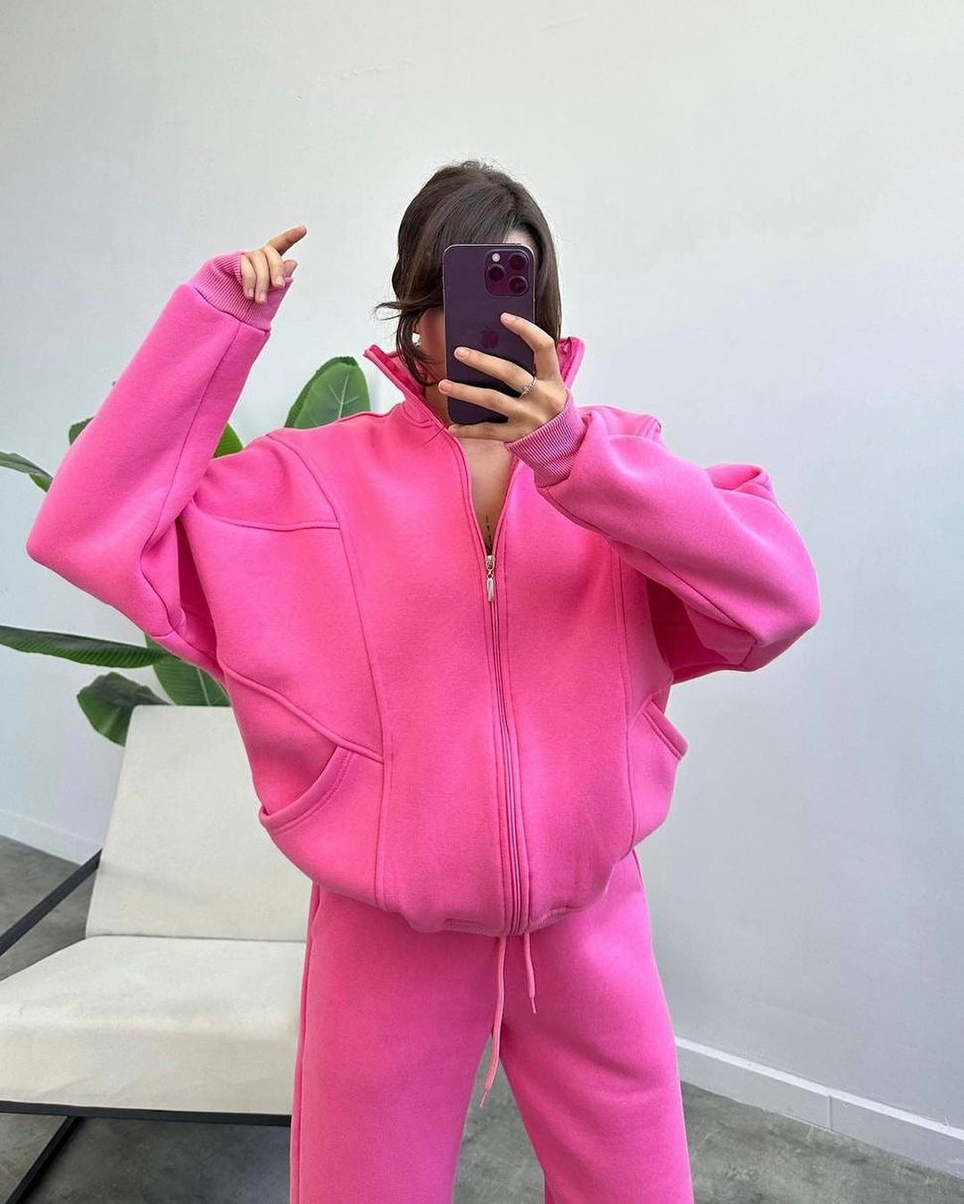 Women's Fashion Minimalist Long Sleeve Solid Color Suits