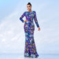 Women's Neck Sexy Slim Sequined Banquet Bridesmaid Dresses