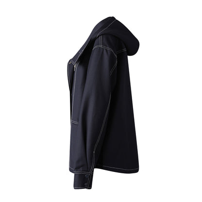 Women's Hooded American High-grade Loose Versatile Trench Coats