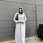 Solid Color Hooded Loose Long Sleeves Dresses