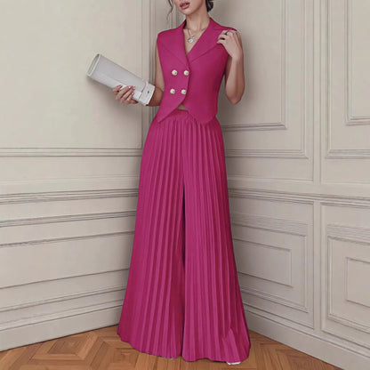 Women's Slouchy Fashion Pleated Two-piece For Suits