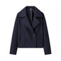 Fashion Casual Lapels Double Breasted Woolen Plus Size
