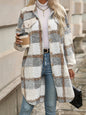 Women's Graceful Thickened Lapel Checked Woolen Coats