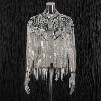 Women's Style High-grade Waistcoat Niche Beaded Tassel Coats