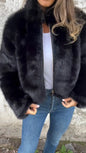 Women's Imitation Fur Turtleneck Zipper Casual Coats