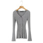 Women's Pure Gentle Knitted Two-piece Collar Burrs Tassels Waist Suits