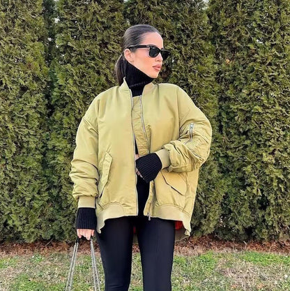 Women's American Flight Loose Baseball Thin Cotton Jackets