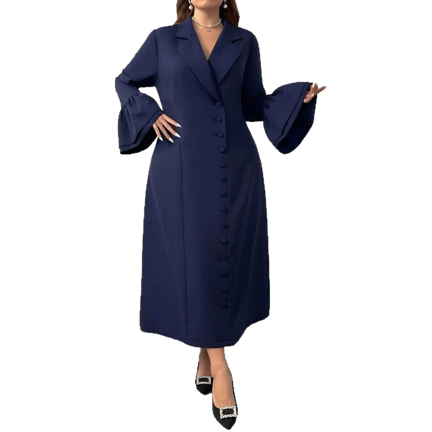 Waist Slimming Solid Color Fashion Elegant Dresses