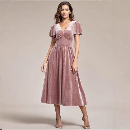 Women's Large Hem Long Dress Gold Veet Dresses