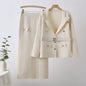 Women's Double Breasted Lapel Waist Tight Knitted Suits