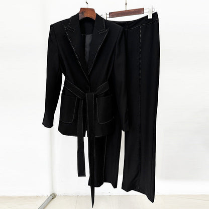 Fashion Beaded Decorative Series Belt Two-piece Suits