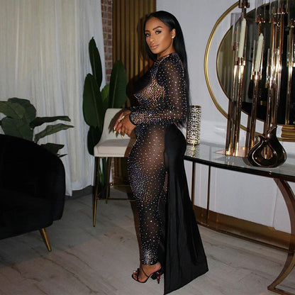 Hot Rhinestone Slim One-piece Nightclub Uniforms Suits