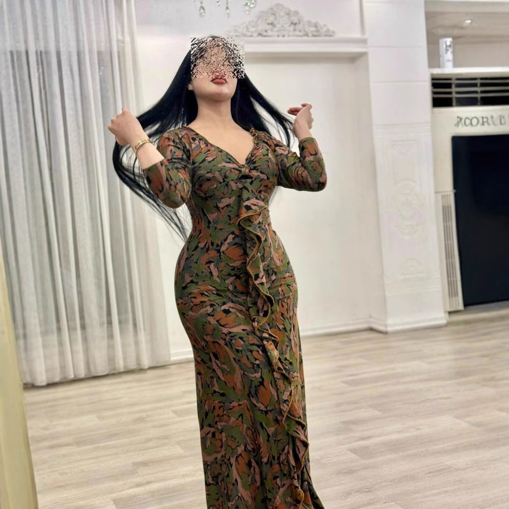 Women's Clothes Chiffon Floral Printed Sexy Dress Dresses