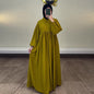 Women's Autumn Solid Color Casual Style Lantern Sleeve High Dresses