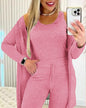 Women's Dressing Gown Round Neck Solid Color Suits