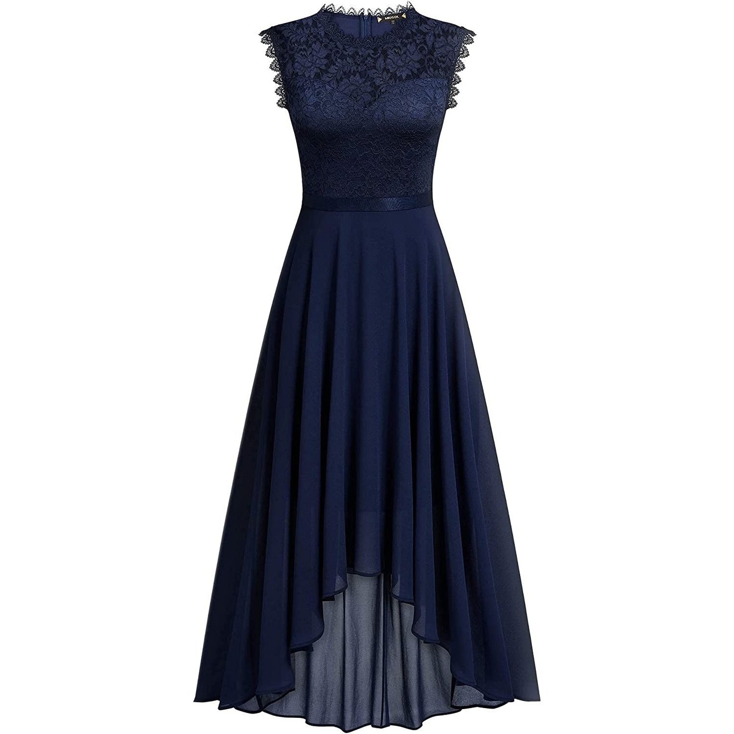 Versatile Cinched Chiffon Dress Dinner Lace Dresses