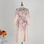 Style Stand-up Collar Puff Sleeve Single-breasted Positioning Dresses
