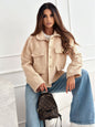 Women's Popular Lapel Button Decorations Cashmere Coats