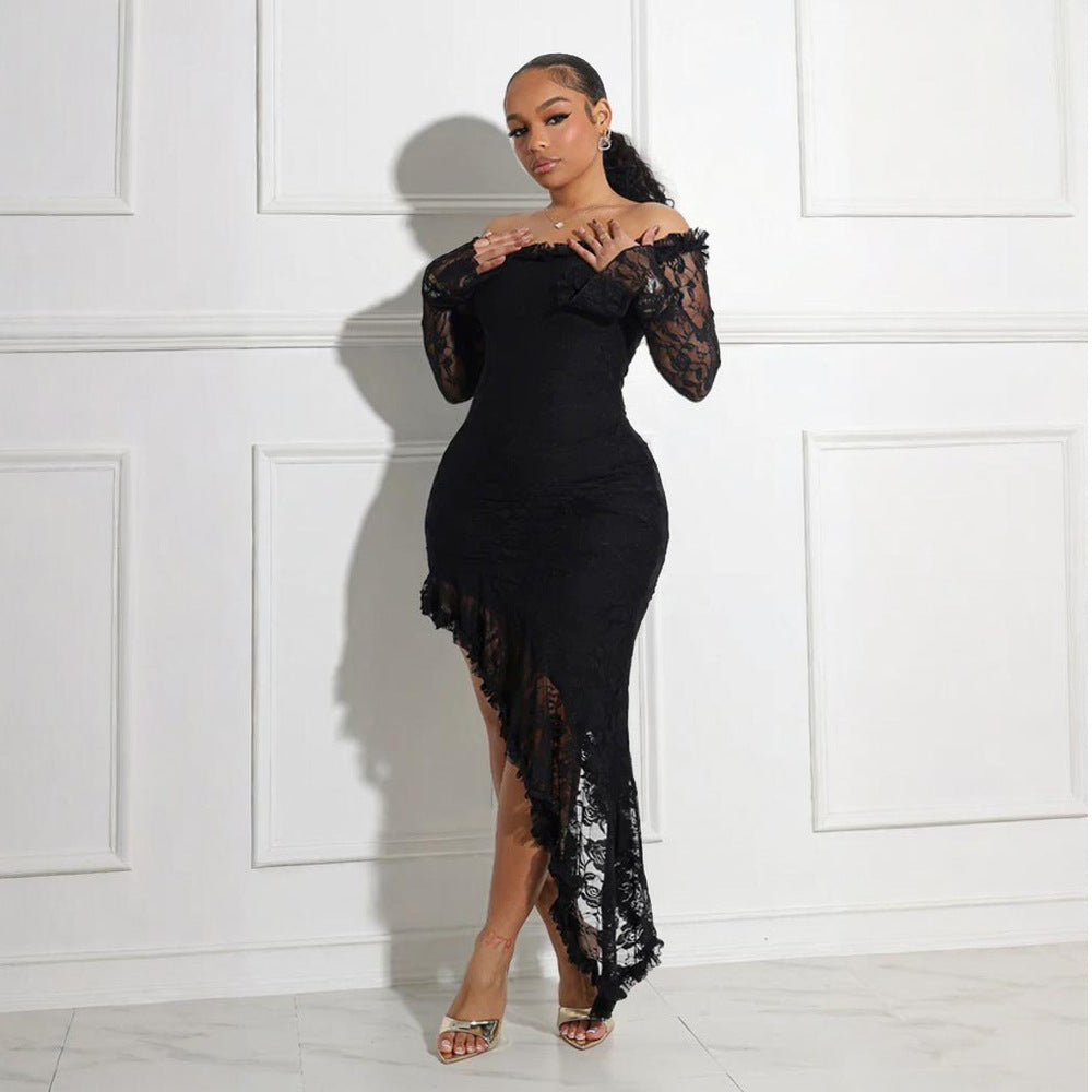 Women's Similar To Irregular Dress Solid Color Dresses