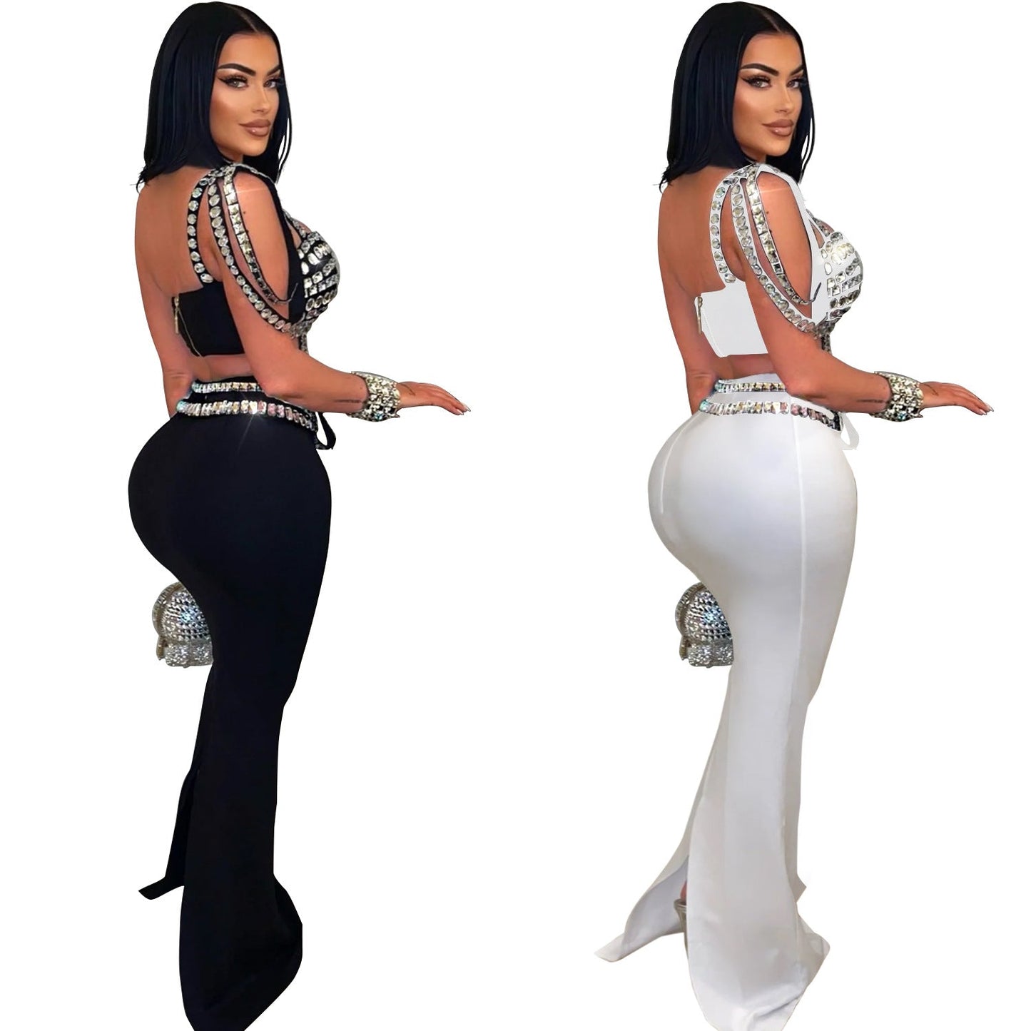 Women's Fashion Wear Sling Hot Drilling Dresses