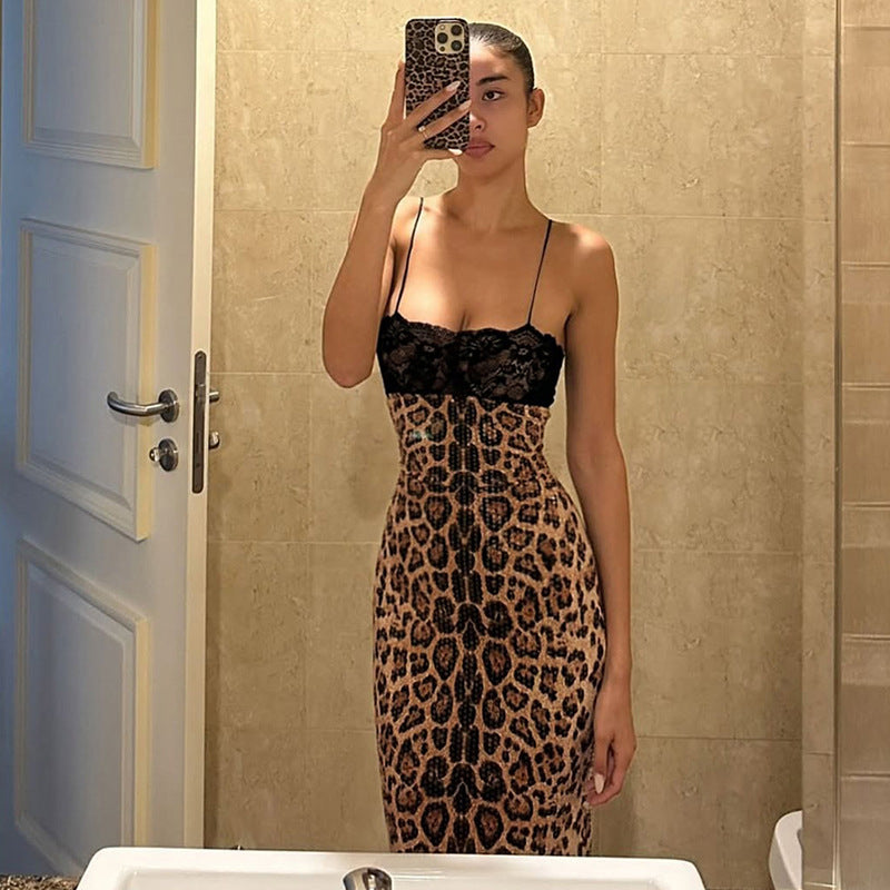 Women's Sequined Lace Stitching Sexy Slimming Hot Dresses