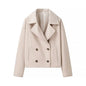 Fashion Casual Lapels Double Breasted Woolen Plus Size