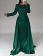 French Satin Rose Gold Fishtail Entry Dresses