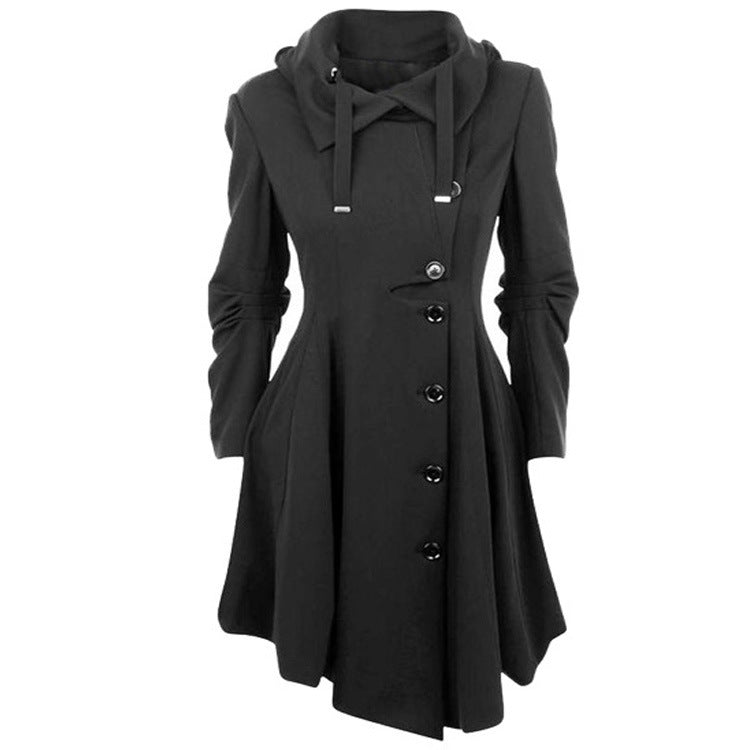 Women's Irregular Hem Reversible Woolen Trench For Coats