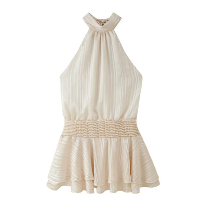 Women's Graceful Fashionable Halter Satin Dress Dresses