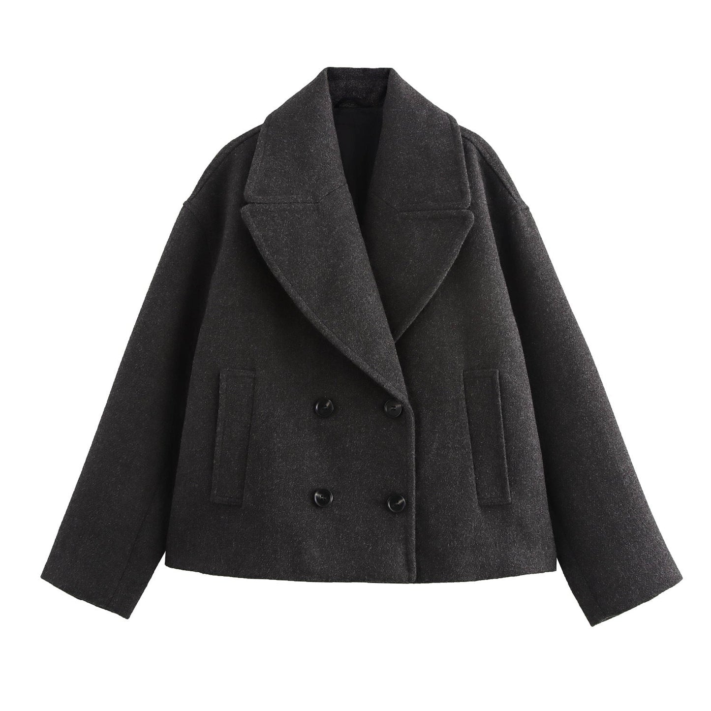 Autumn Double Breasted Button Decoration Overcoat Coats