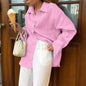 Women's Casual Vacation Solid Color Long Sleeve Blouses