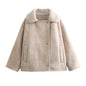 Women's Lapel Fur Suede Fleece-lined Warm For Coats