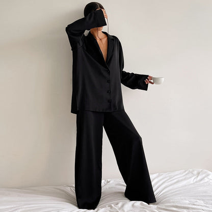 Women's Silk Comfort Breathable Two-piece Set French Suits