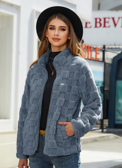 Women's Long Sleeve Zipper Loose Solid Color Coats