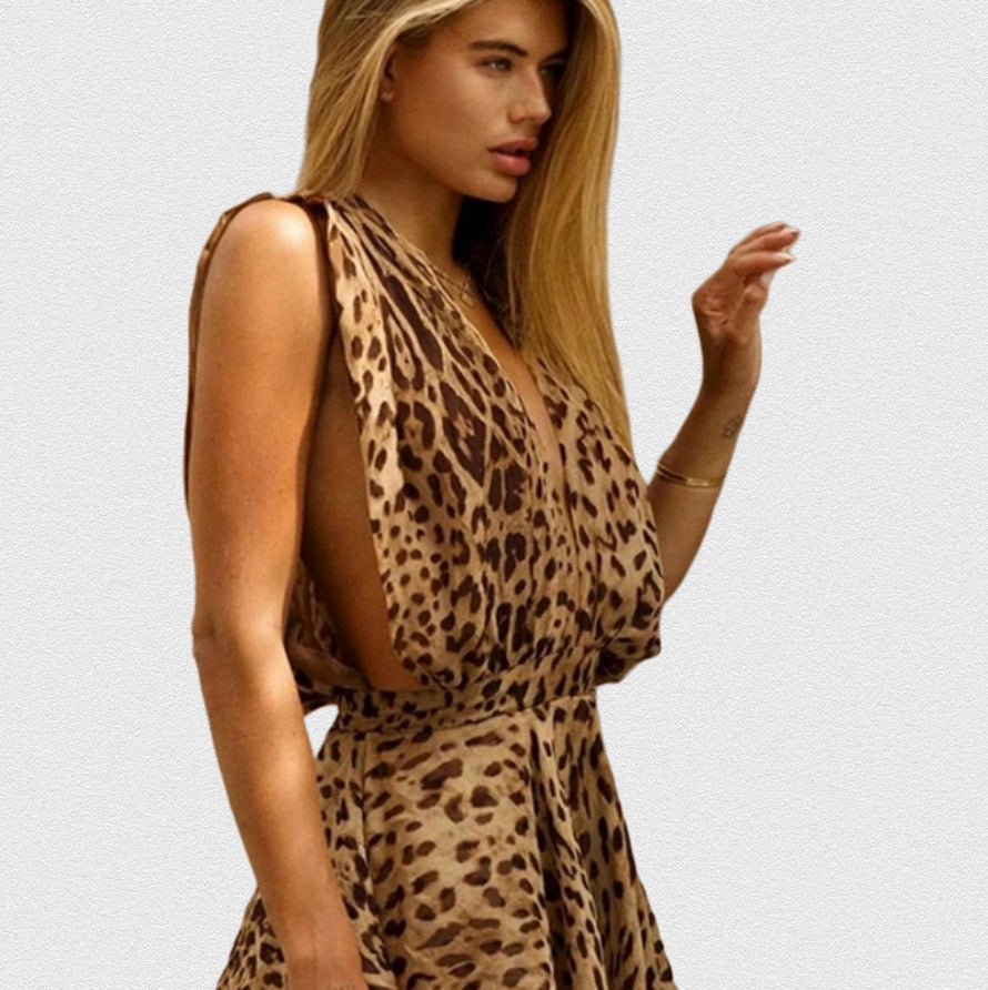 Leopard Print Summer Sexy Dress Chiffon Dresses