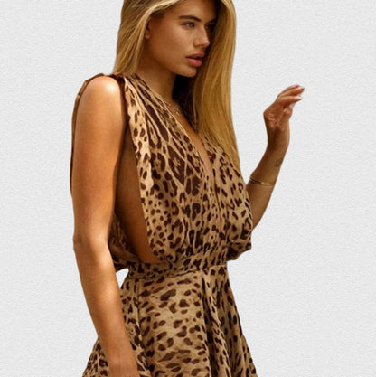 Leopard Print Summer Sexy Dress Chiffon Dresses